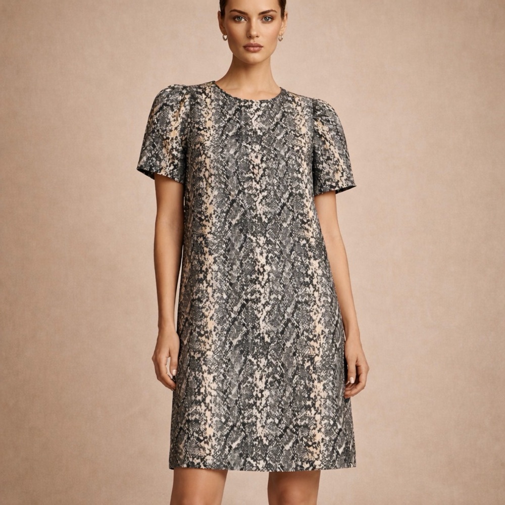 Alexandra + Oak Non-Iron Chic Snake Print  Work Dress Size Medium